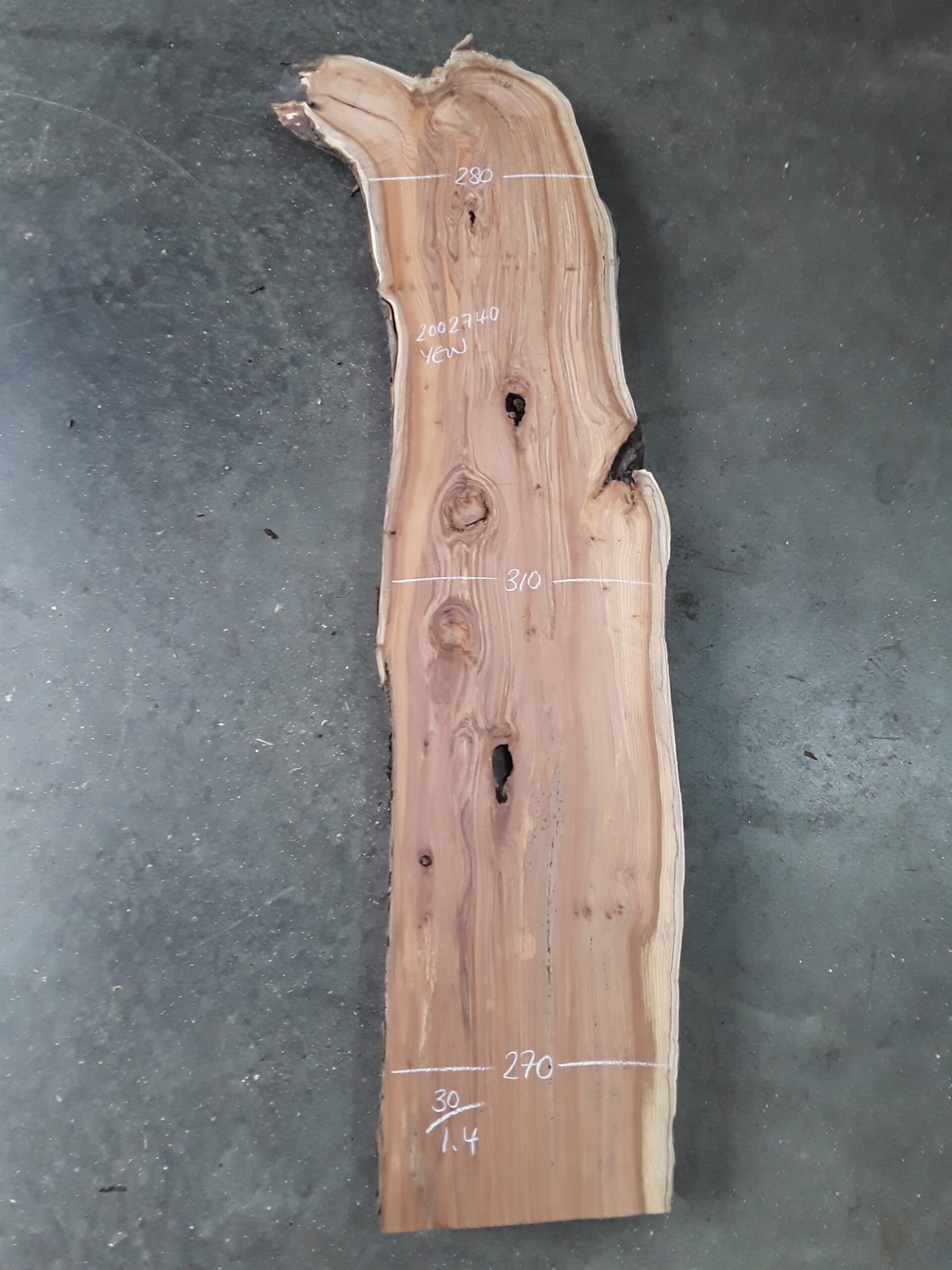 Yew - 30 mm x 280 mm x 1.4 m